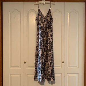 Midi Washable Silk Slip in Pink Lace
